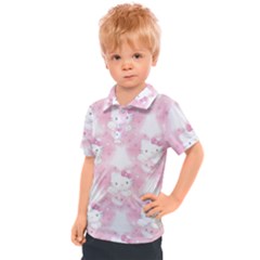 Hello Kitty Pattern, Hello Kitty, Child, White, Cat, Pink, Animal Kids  Polo T-shirt