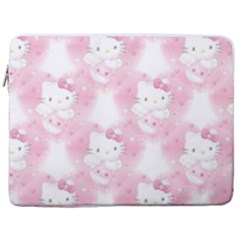 Hello Kitty Pattern, Hello Kitty, Child, White, Cat, Pink, Animal 17  Vertical Laptop Sleeve Case With Pocket