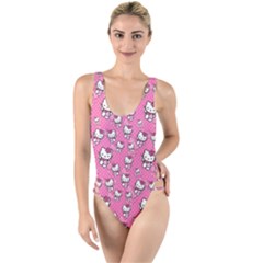 Hello Kitty Pattern, Hello Kitty, Child High Leg Strappy Swimsuit
