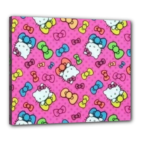 Hello Kitty, Cute, Pattern Canvas 24  X 20  (stretched) by nateshop