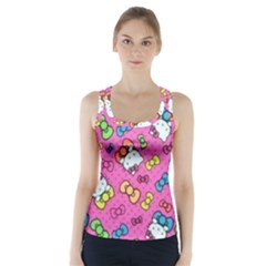 Hello Kitty, Cute, Pattern Racer Back Sports Top by nateshop