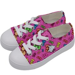 Hello Kitty, Cute, Pattern Kids  Low Top Canvas Sneakers by nateshop