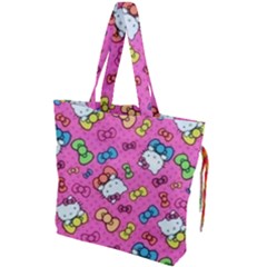 Hello Kitty, Cute, Pattern Drawstring Tote Bag by nateshop