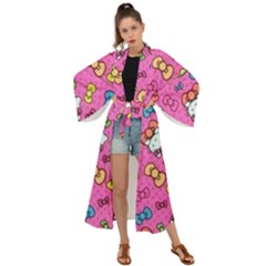 Hello Kitty, Cute, Pattern Maxi Kimono