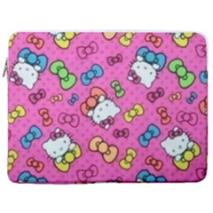 Hello Kitty, Cute, Pattern 17  Vertical Laptop Sleeve Case With Pocket