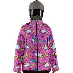 Hello Kitty, Cute, Pattern Men s Zip Ski And Snowboard Waterproof Breathable Jacket by nateshop