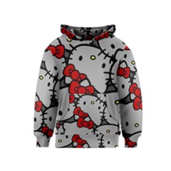 Hello Kitty, Pattern, Red Kids  Pullover Hoodie by nateshop