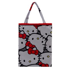 Hello Kitty, Pattern, Red Classic Tote Bag