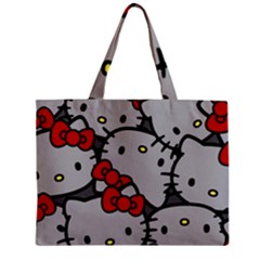 Hello Kitty, Pattern, Red Zipper Mini Tote Bag