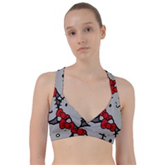 Hello Kitty, Pattern, Red Sweetheart Sports Bra