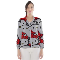 Hello Kitty, Pattern, Red Women s Windbreaker by nateshop