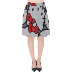 Hello Kitty, Pattern, Red Velvet High Waist Skirt by nateshop