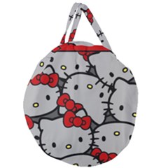 Hello Kitty, Pattern, Red Giant Round Zipper Tote by nateshop