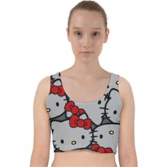 Hello Kitty, Pattern, Red Velvet Racer Back Crop Top by nateshop