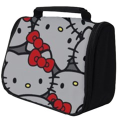 Hello Kitty, Pattern, Red Full Print Travel Pouch (big)