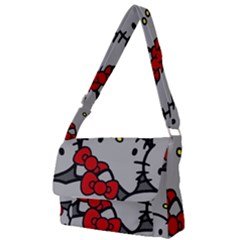 Hello Kitty, Pattern, Red Full Print Messenger Bag (s) by nateshop