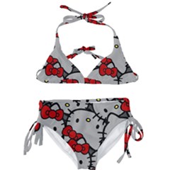 Hello Kitty, Pattern, Red Kids  Classic Bikini Set by nateshop