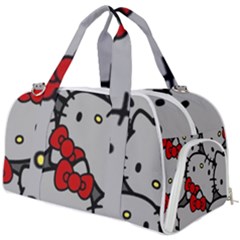 Hello Kitty, Pattern, Red Burner Gym Duffel Bag by nateshop