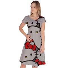 Hello Kitty, Pattern, Red Classic Short Sleeve Dress by nateshop