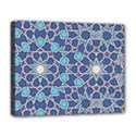 Islamic Ornament Texture, Texture With Stars, Blue Ornament Texture Deluxe Canvas 20  x 16  (Stretched) View1