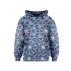 Islamic Ornament Texture, Texture With Stars, Blue Ornament Texture Kids  Pullover Hoodie