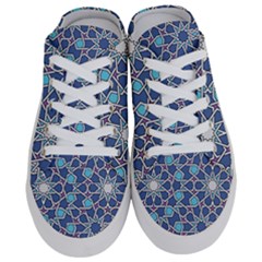 Islamic Ornament Texture, Texture With Stars, Blue Ornament Texture Half Slippers by nateshop