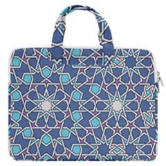 Islamic Ornament Texture, Texture With Stars, Blue Ornament Texture Macbook Pro 15  Double Pocket Laptop Bag 