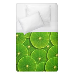 Lime Textures Macro, Tropical Fruits, Citrus Fruits, Green Lemon Texture Duvet Cover (single Size) by nateshop