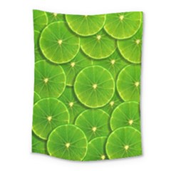 Lime Textures Macro, Tropical Fruits, Citrus Fruits, Green Lemon Texture Medium Tapestry by nateshop