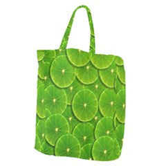 Lime Textures Macro, Tropical Fruits, Citrus Fruits, Green Lemon Texture Giant Grocery Tote by nateshop