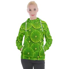 Lime Textures Macro, Tropical Fruits, Citrus Fruits, Green Lemon Texture Women s Hooded Pullover by nateshop