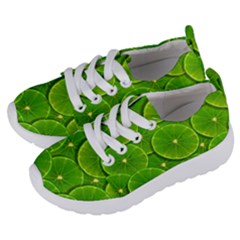 Lime Textures Macro, Tropical Fruits, Citrus Fruits, Green Lemon Texture Kids  Lightweight Sports Shoes by nateshop