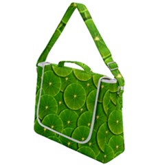 Lime Textures Macro, Tropical Fruits, Citrus Fruits, Green Lemon Texture Box Up Messenger Bag by nateshop