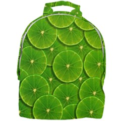Lime Textures Macro, Tropical Fruits, Citrus Fruits, Green Lemon Texture Mini Full Print Backpack by nateshop
