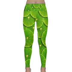 Lime Textures Macro, Tropical Fruits, Citrus Fruits, Green Lemon Texture Lightweight Velour Classic Yoga Leggings by nateshop