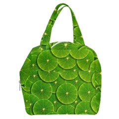 Lime Textures Macro, Tropical Fruits, Citrus Fruits, Green Lemon Texture Boxy Hand Bag by nateshop