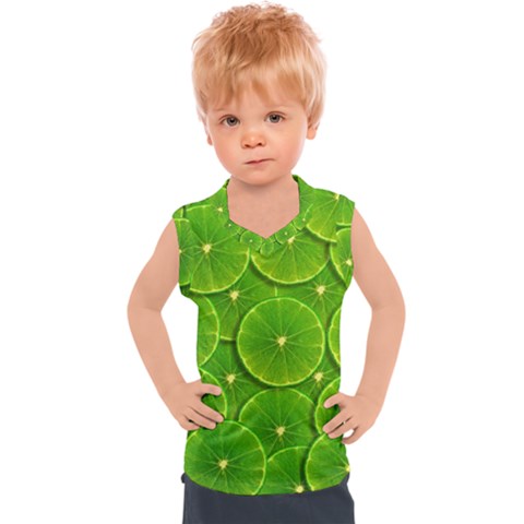 Lime Textures Macro, Tropical Fruits, Citrus Fruits, Green Lemon Texture Kids  Sport Tank Top by nateshop