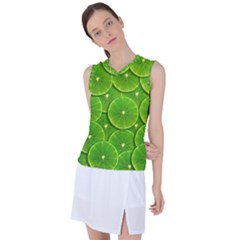 Lime Textures Macro, Tropical Fruits, Citrus Fruits, Green Lemon Texture Women s Sleeveless Sports Top by nateshop