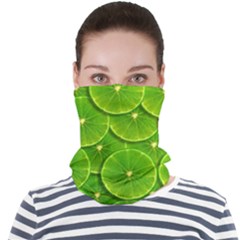 Lime Textures Macro, Tropical Fruits, Citrus Fruits, Green Lemon Texture Face Seamless Bandana (adult)