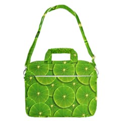 Lime Textures Macro, Tropical Fruits, Citrus Fruits, Green Lemon Texture Macbook Pro 13  Shoulder Laptop Bag  by nateshop