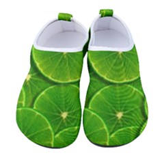 Lime Textures Macro, Tropical Fruits, Citrus Fruits, Green Lemon Texture Men s Sock-style Water Shoes
