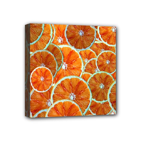 Oranges Patterns Tropical Fruits, Citrus Fruits Mini Canvas 4  X 4  (stretched) by nateshop