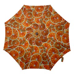 Oranges Patterns Tropical Fruits, Citrus Fruits Hook Handle Umbrellas (large) by nateshop