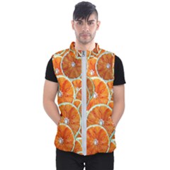 Oranges Patterns Tropical Fruits, Citrus Fruits Men s Puffer Vest by nateshop