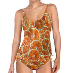 Oranges Patterns Tropical Fruits, Citrus Fruits Tankini Set