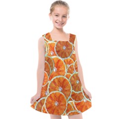 Oranges Patterns Tropical Fruits, Citrus Fruits Kids  Cross Back Dress
