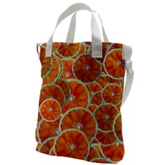 Oranges Patterns Tropical Fruits, Citrus Fruits Canvas Messenger Bag