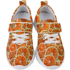 Oranges Patterns Tropical Fruits, Citrus Fruits Kids  Velcro Strap Shoes
