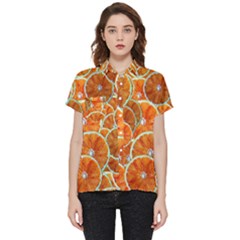 Oranges Patterns Tropical Fruits, Citrus Fruits Short Sleeve Pocket Shirt by nateshop