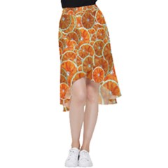 Oranges Patterns Tropical Fruits, Citrus Fruits Frill Hi Low Chiffon Skirt by nateshop